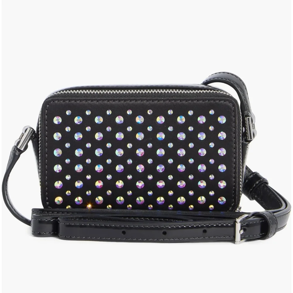 Kate Spade Zip Micro $228 Ret Crossbody Bag with Rhinestones, NWT